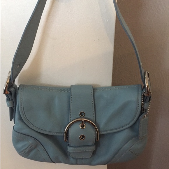 powder blue coach purse